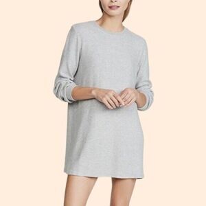 Reformation Braydon Sweater Mini Dress XS Gray Heather Long Sleeve Relaxed Fit‎